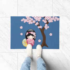 Spring Kokeshi Doll - Niedliches japanisches Geish Fußmatte