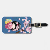 Spring Kokeshi Doll - Niedliches japanisches Geish Gepäckanhänger (Vorderseite horizontal)
