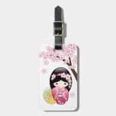 Spring Kokeshi Doll - Niedliches japanisches Geish Gepäckanhänger (Vorderseite vertikal)