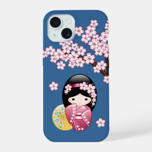 Spring Kokeshi Doll - Niedliches japanisches Geish iPhone 15 Hülle