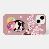 Spring Kokeshi Doll - Niedliches japanisches Geish iPhone Hülle (Rückseite (Horizontal))