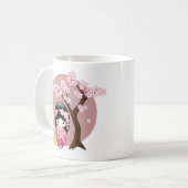 Spring Kokeshi Doll - Niedliches japanisches Geish Kaffeetasse (Vorderseite Links)