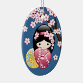 Spring Kokeshi Doll - Niedliches japanisches Geish Keramik Ornament (Rechts)