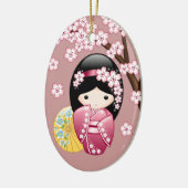 Spring Kokeshi Doll - Niedliches japanisches Geish Keramik Ornament (Links)