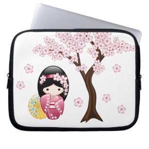 Spring Kokeshi Doll - Niedliches japanisches Geish Laptopschutzhülle