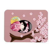Spring Kokeshi Doll - Niedliches japanisches Geish Magnet (Horizontal)