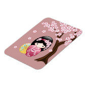 Spring Kokeshi Doll - Niedliches japanisches Geish Magnet (Linke Seite)