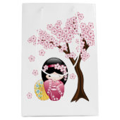 Spring Kokeshi Doll - Niedliches japanisches Geish Mittlere Geschenktüte (Vorderseite)