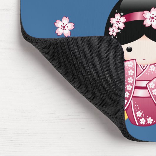 Spring Kokeshi Doll - Niedliches japanisches Geish Mousepad (Ecke)