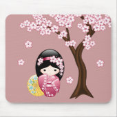Spring Kokeshi Doll - Niedliches japanisches Geish Mousepad (Vorne)