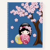 Spring Kokeshi Doll - Niedliches japanisches Geish Notizbuch (Vorderseite)