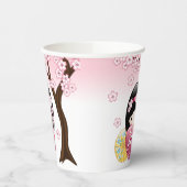 Spring Kokeshi Doll - Niedliches japanisches Geish Pappbecher (Links)