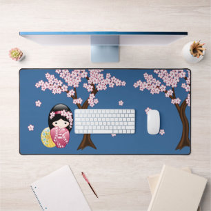 Spring Kokeshi Doll - Niedliches japanisches Geish Schreibtischunterlage