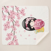 Spring Kokeshi Doll - Niedliches japanisches Geish Sherpadecke (Vorderseite (Horizontal))