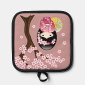 Spring Kokeshi Doll - Niedliches japanisches Geish Topflappen (Vorderseite)