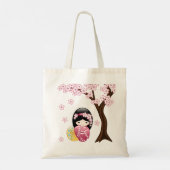 Spring Kokeshi Doll - Niedliches japanisches Geish Tragetasche (Rückseite)