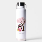 Spring Kokeshi Doll - Niedliches japanisches Geish Trinkflasche (Rückseite)