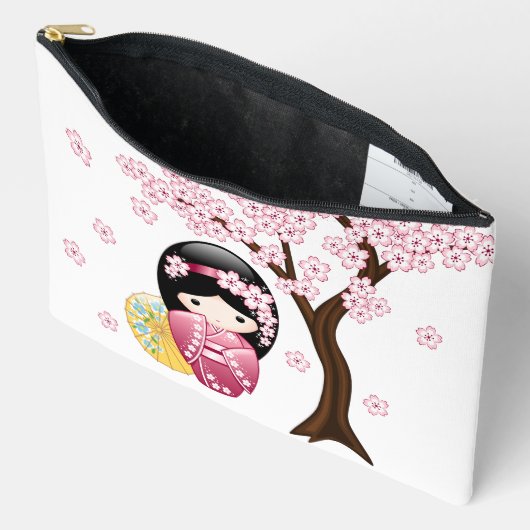 Spring Kokeshi Doll - Niedliches japanisches Geish Zubehörtasche (Offen)