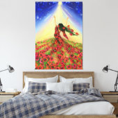 Spring kommt Canvas Print Blume Girl - Malerei Leinwanddruck (Insitu (Schlafzimmer))