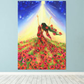 Spring kommt Canvas Print Blume Girl - Malerei Leinwanddruck (Insitu (Holzboden))