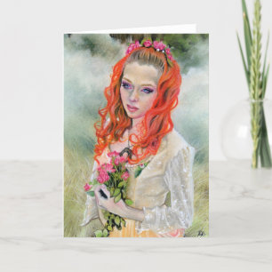 Spring Lady Blume Longong for Spring Card Feiertagskarte