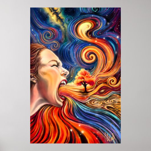 Spring Lady Poster - Malerei (Vorne)