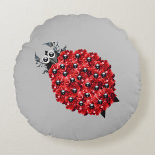 Spring Ladybug Rundes Kissen