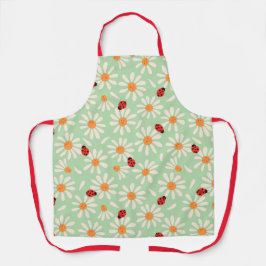 Spring Ladybugs and Daisies Mom Apron Schürze