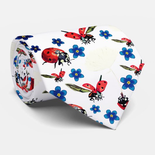 Spring Ladybugs Blume Krawatte (Gerollt)