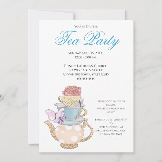 Spring Ladys Tea Party Ideen Einladung (Vorderseite)