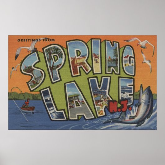 Spring Lake, New Jersey - Große Letter Scenes Poster (Vorne)