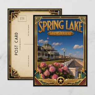 Spring Lake New Jersey Vintage Art Deco Golden Age Postkarte