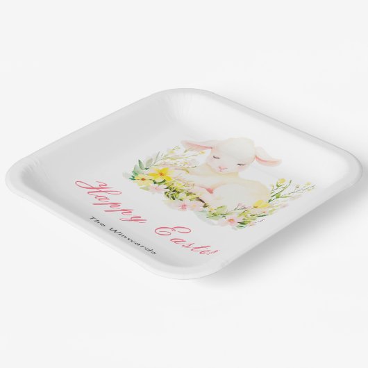 Spring Lamb Easter Brunch Pappteller (Gewinkelt)