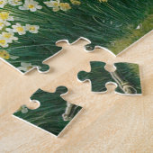 Spring Landscape House Stream Daffodische Blume Puzzle (Seite)