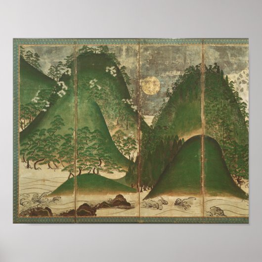 Spring Landscape with Sun Poster (Vorne)