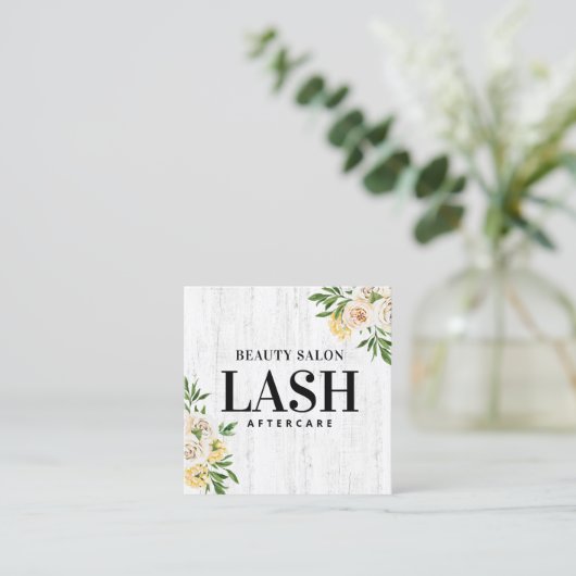 Spring Lash Aftercare Card Quadratische Visitenkarte (Stehend Vorderseite)