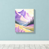 Spring Lavendel | Glacier Nationalpark Watercolor Leinwanddruck (Insitu (Holzboden))