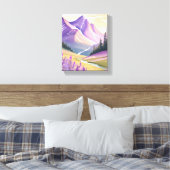 Spring Lavendel | Glacier Nationalpark Watercolor Leinwanddruck (Insitu (Schlafzimmer))