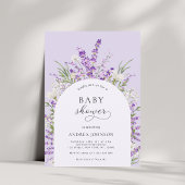 Spring Lavender Floral Arch Lila Baby Dusche Einladung