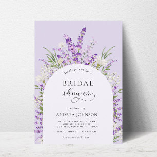 Spring Lavender Floral Arch Lila Brautparty Einladung