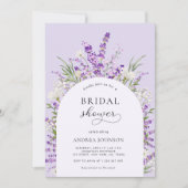 Spring Lavender Floral Arch Lila Brautparty Einladung (Vorderseite)