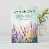 Spring Lavender Floral Wedding Foto Rett Datum Save The Date (Stehend Vorderseite)