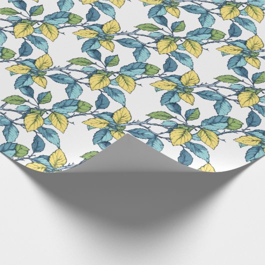 Spring Leaves Botanical Wrapping Paper Geschenkpapier (Ecke)