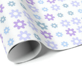 Spring Lila Blue Flowers Weißer Besondere Anlass Geschenkpapier (Rolleneckpunkt)