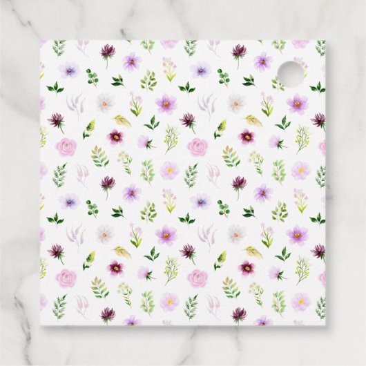 Spring Lila Floral Brautparty Vielen Dank Geschenkanhänger (Rückseite)