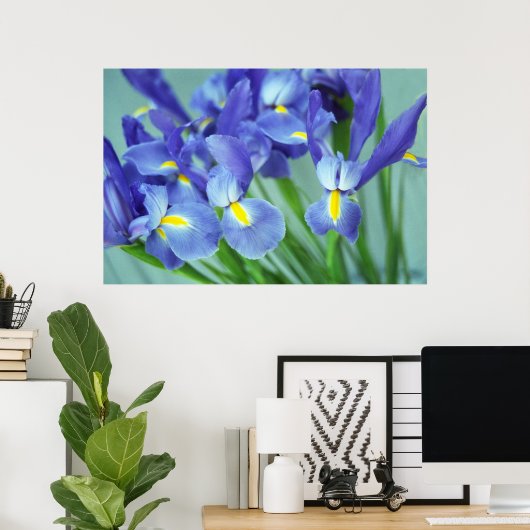 Spring Lila Iris Blume Plakat Kunstdruckerei (Heimbüro)