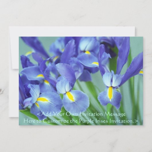 Spring Lila Irises Blume Art Foto Einladung (Vorderseite)