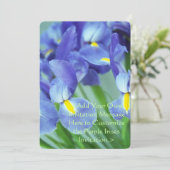 Spring Lila Irises Blume Art Foto Einladung (Stehend Vorderseite)