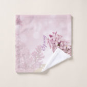 Spring Lilac Blossom Soft Pink Blume Personalisier Badhandtuch Set (Waschlappen)