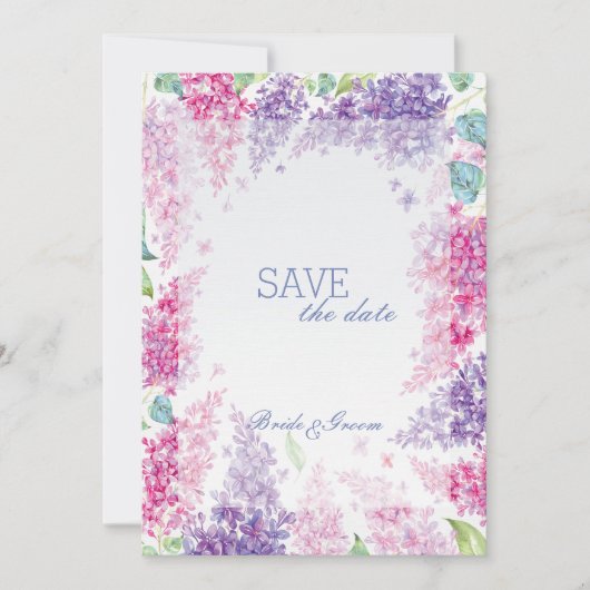 Spring Lilac Blume Blossom-Floral Save the Date (Vorderseite)